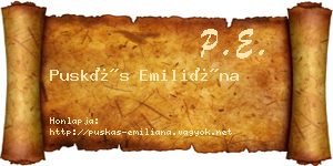 Puskás Emiliána névjegykártya